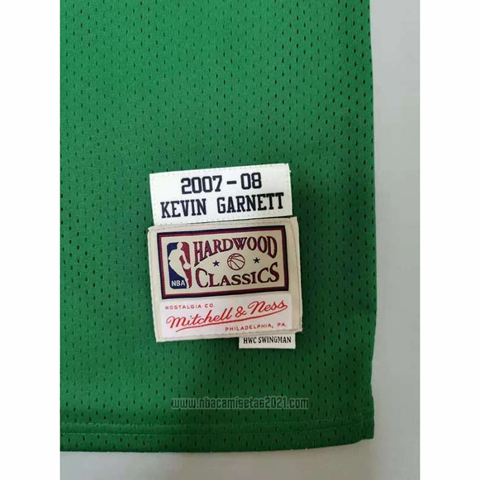 Camiseta Boston Celtics Kevin Garnett #5 Hardwood Classics Throwback Verde